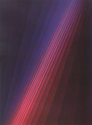 Artwork Title: Fächerbild Blau-Rot