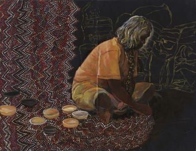 Artwork Title: Portrait à quatre mains  Papunya, Australia
