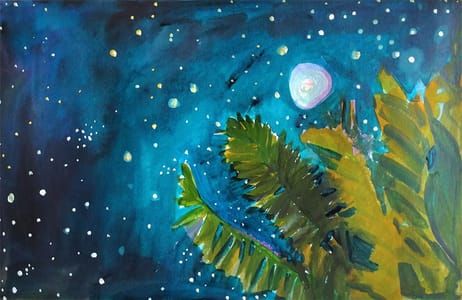 Artwork Title: Moon with Banana Tree