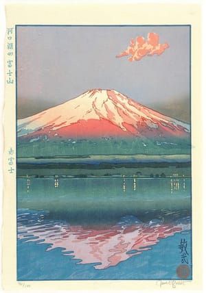Artwork Title: Kawaguchiko no Fujisan. Aka Fuji