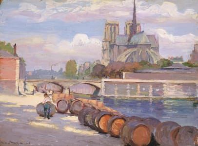 Artwork Title: View of the Seine and Notre-Dame from the Quai de la Tournelle, Paris