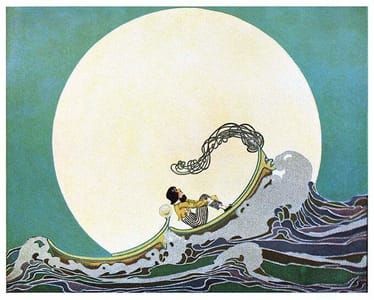 Artwork Title: She Tied My Boat to the North Star, Illustration from Dream Boats and Other Stories