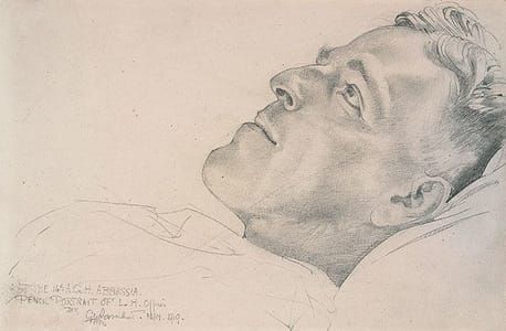 Artwork Title: A Light Horse officer at the 14th Australian General Hospital, Abbassia