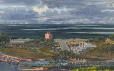 Artwork Title: Sunset and Coast Highway with a Storm Blowing By
