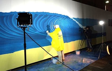Artwork Title: 33-yard Mural in Kahata Fukuoka, Japan