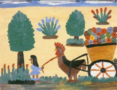 Artwork Title: Chicken Hauling Flowers