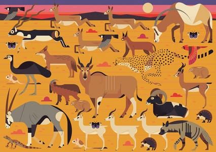 Artwork Title: Sir Bani Yas / Zayed's Island Nature: Oryx & Other Fauna