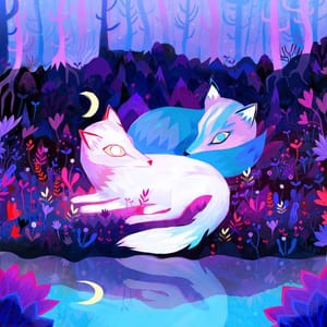 Artwork Title: Two Foxes