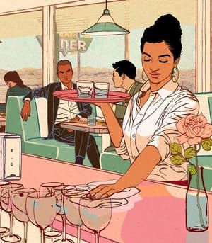 Artwork Title: At the Pink Comet Diner