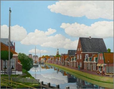 Artwork Title: Vissersburen te Lemmer, met de oude Rien. (Fishermen Neighbours in Lemmer, with the old Rien)
