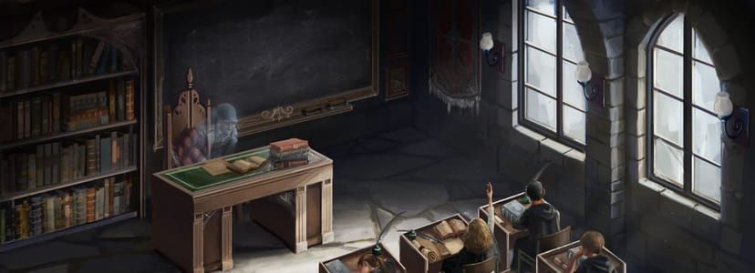 Artwork Title: Cuthbert Binns Teaching About The Chamber Of Secrets