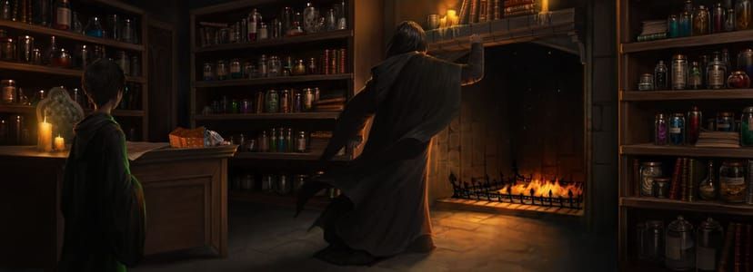 Artwork Title: Snape Calling Lupin in the Fire