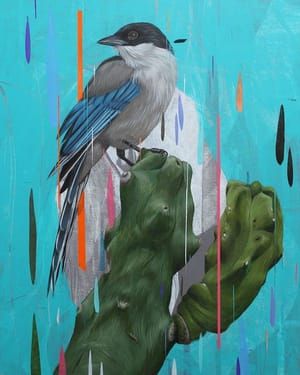 Artwork Title: Azure-Winged Magpie & Totem