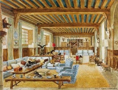 Artwork Title: Le Salon Bleu du Château de Ste Mesme