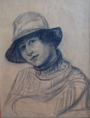 Artwork Title: Annie Slooten with Turtleneck and Hat