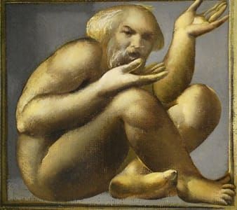 Artwork Title: Pašportrets rāmī. Kailais (Self Portrait, Framed. Naked)