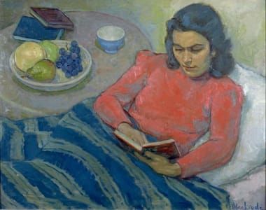 Artwork Title: Els Bleekrode Reading in Bed