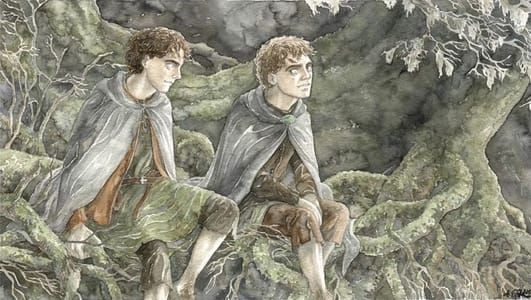 Artwork Title: Pippin and Merry in Fangorn Forest