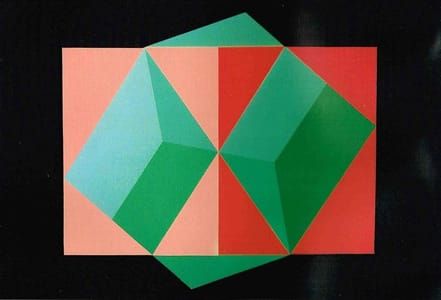 Artwork Title: Gründes Dodekaeder im Roten Würfel
