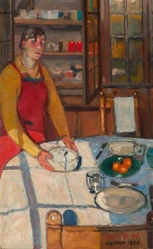 Artwork Title: De eetkamer te Ukkel (The Dining Room in Ukkel)