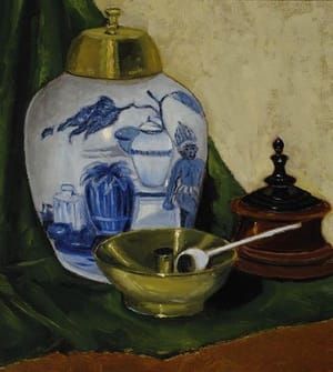 Artwork Title: Still Life with Tobacco Jar and Gouda pipe