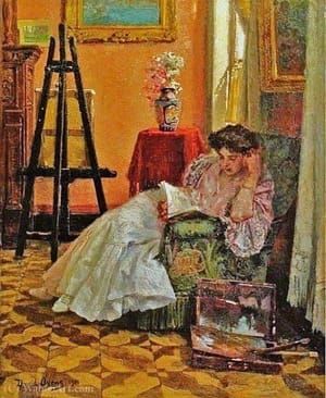 Artwork Title: Young Woman Reading in the Studio