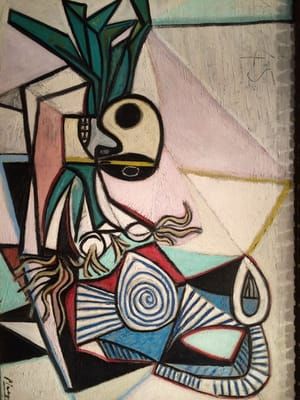 Artwork Title: Still Life With Skull, Leeks, And Pitcher,