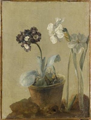 Artwork Title: Nature morte de narcisses et d’oreilles-d’ours