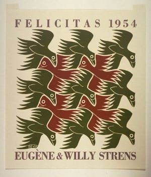 Artwork Title: Lucht (Air), no. 2 from the series De vier elementen (The Four Elements), New Year's greeting card f