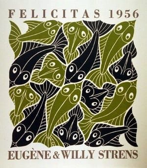 Artwork Title: Water, no. 4 from the series De vier elementen (The Four Elements), New Year's greeting card for 195