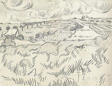Artwork Title: Wheat Fields with a Barn