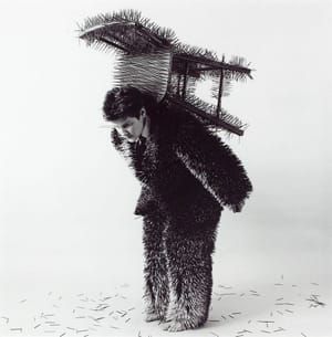 Artwork Title: Body Object Series #13, Toothpick Suit/chair