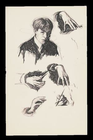 Artwork Title: Self Portrait and Hand Studies