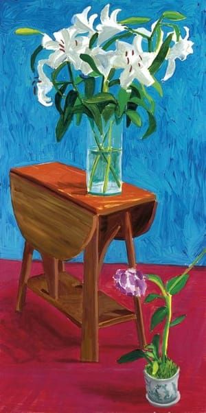 Artwork Title: White Lilies and Orchid