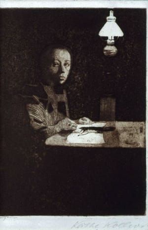 Artwork Title: Self-Portrait at a Table)