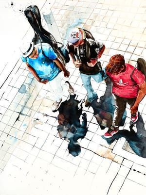 Artwork Title: Musicians on their way