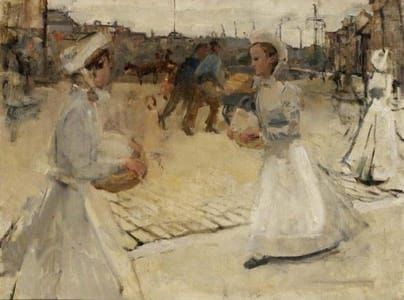 Artwork Title: Meisjes op de Munt (Servant Girls on the Muntplein, Amsterdam)