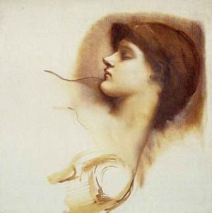 Artwork Title: Study: Head of sleeping attendant in The Briar Rose