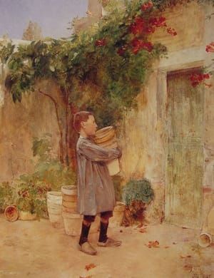 Artwork Title: Boy With Flower Pots