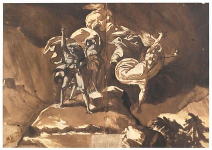 Artwork Title: The Witches Floating above Macbeth and Banquo