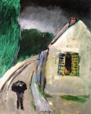 Artwork Title: Village street in the rain