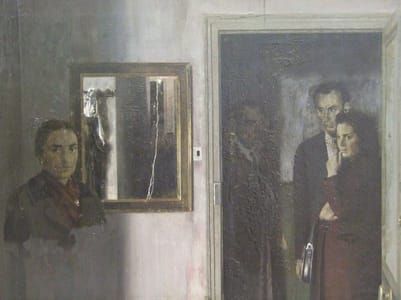 Artwork Title: Figuras en una Casa