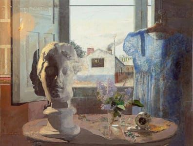 Artwork Title: Cabeza griega y vestido azul