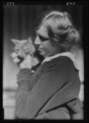 Artwork Title: Woman with Buzzer the Cat