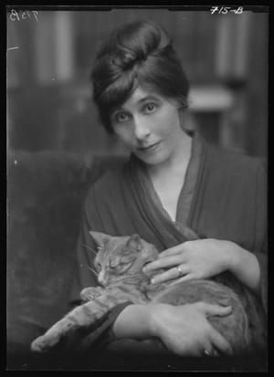 Artwork Title: Unknown Woman with Buzzer the Cat