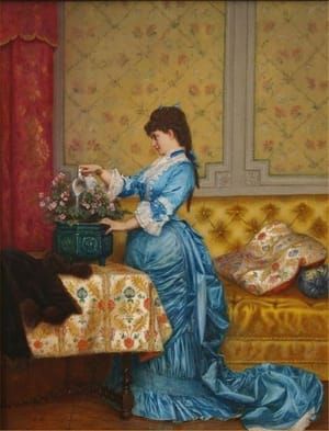 Artwork Title: Jeune Femme em Robe Bleu