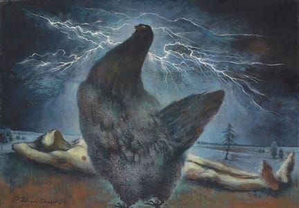 Artwork Title: The Hen and the Man