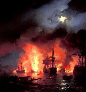 Artwork Title: Battle of Çesme at Night