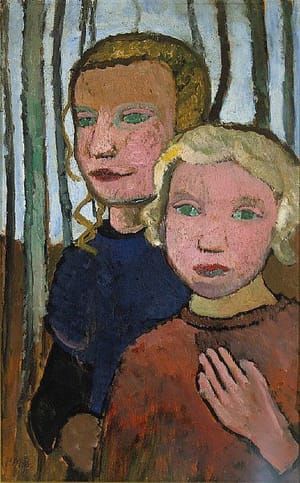 Artwork Title: Two Girls in Front of Birch Trees 1904