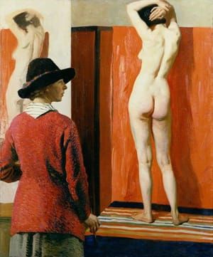 Artwork Title: Dame Laura Knight with model, Ella Louise Naper (Self Portrait)